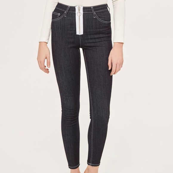 black exposed zip jamie jeans